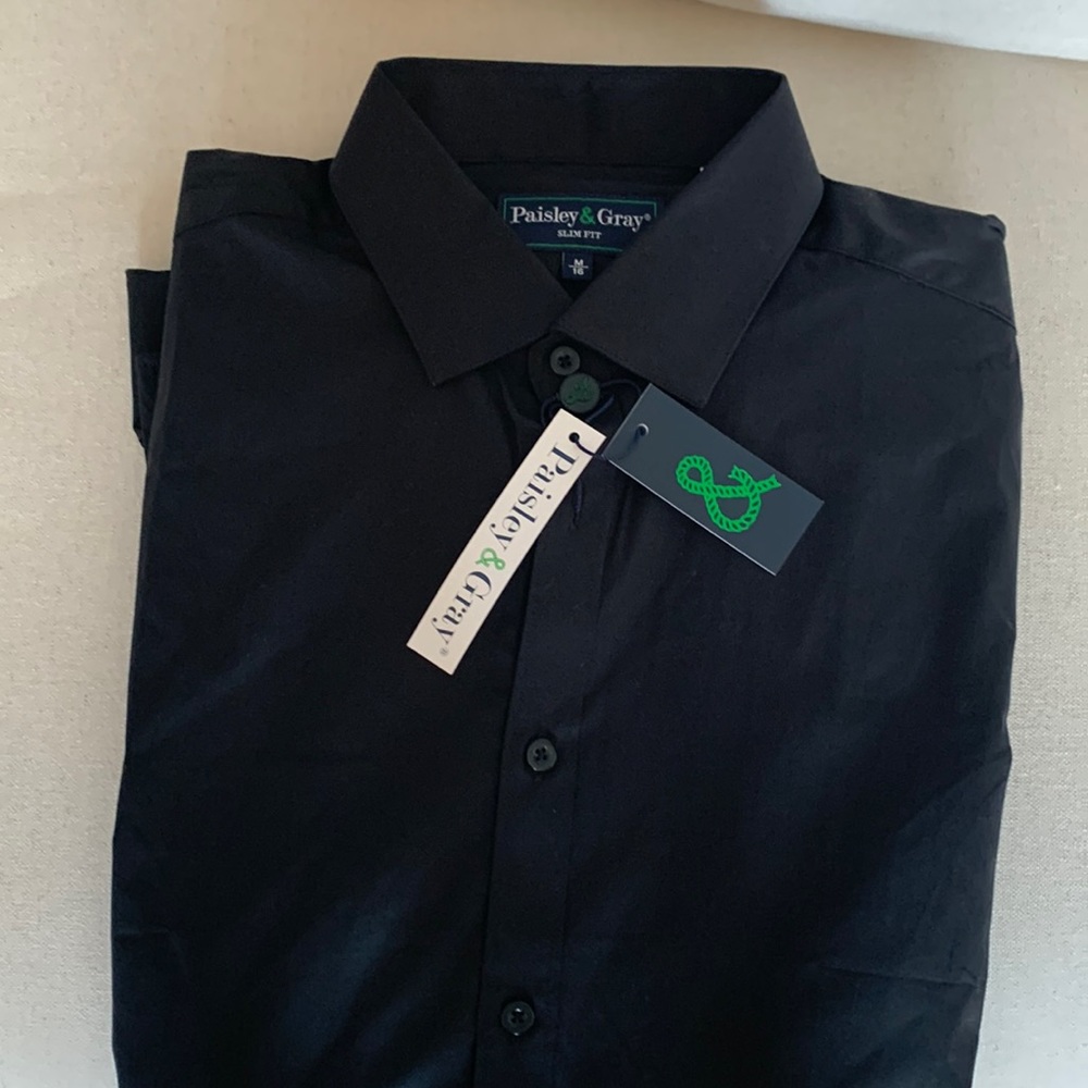 Mens black dress shirt NWT